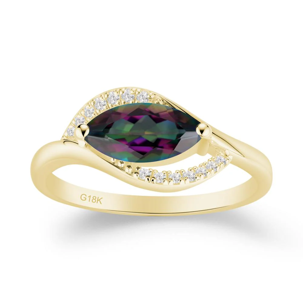 Leaf Inspired Marquise Cut Mystic Topaz Ring - Image 7