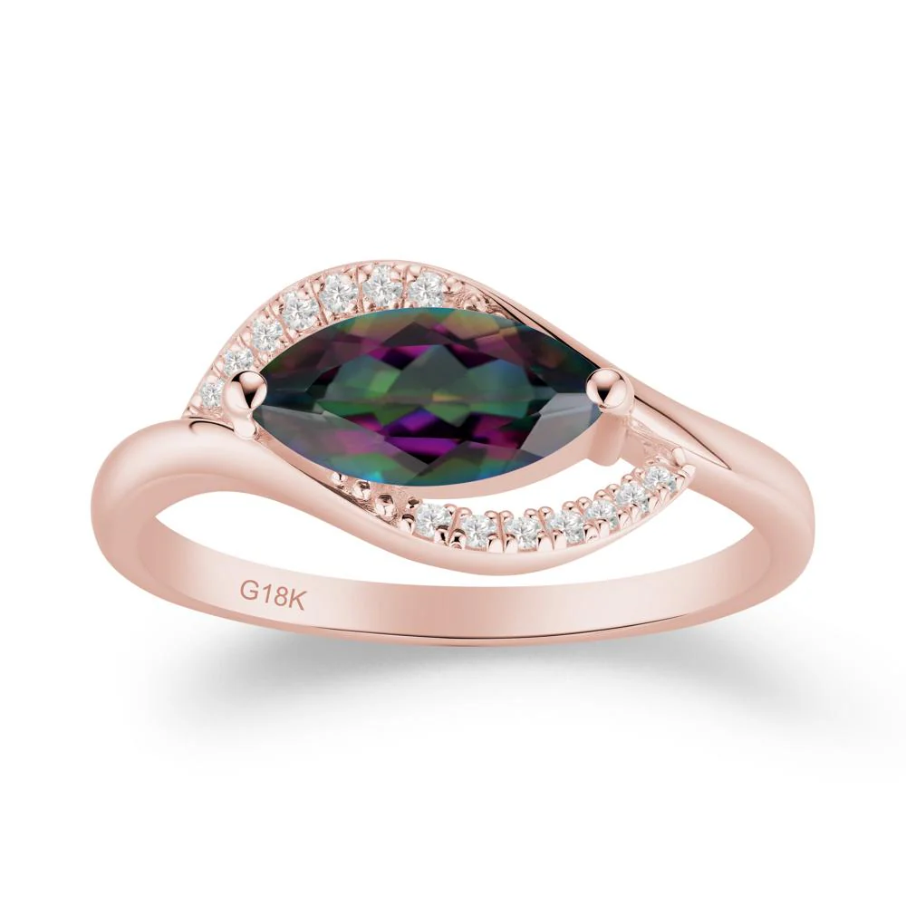 Leaf Inspired Marquise Cut Mystic Topaz Ring - Image 9