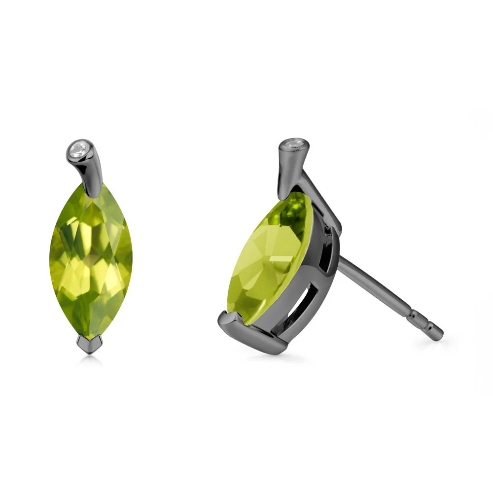 Leaf Inspired Marquise Shaped Peridot Earrings - Image 7