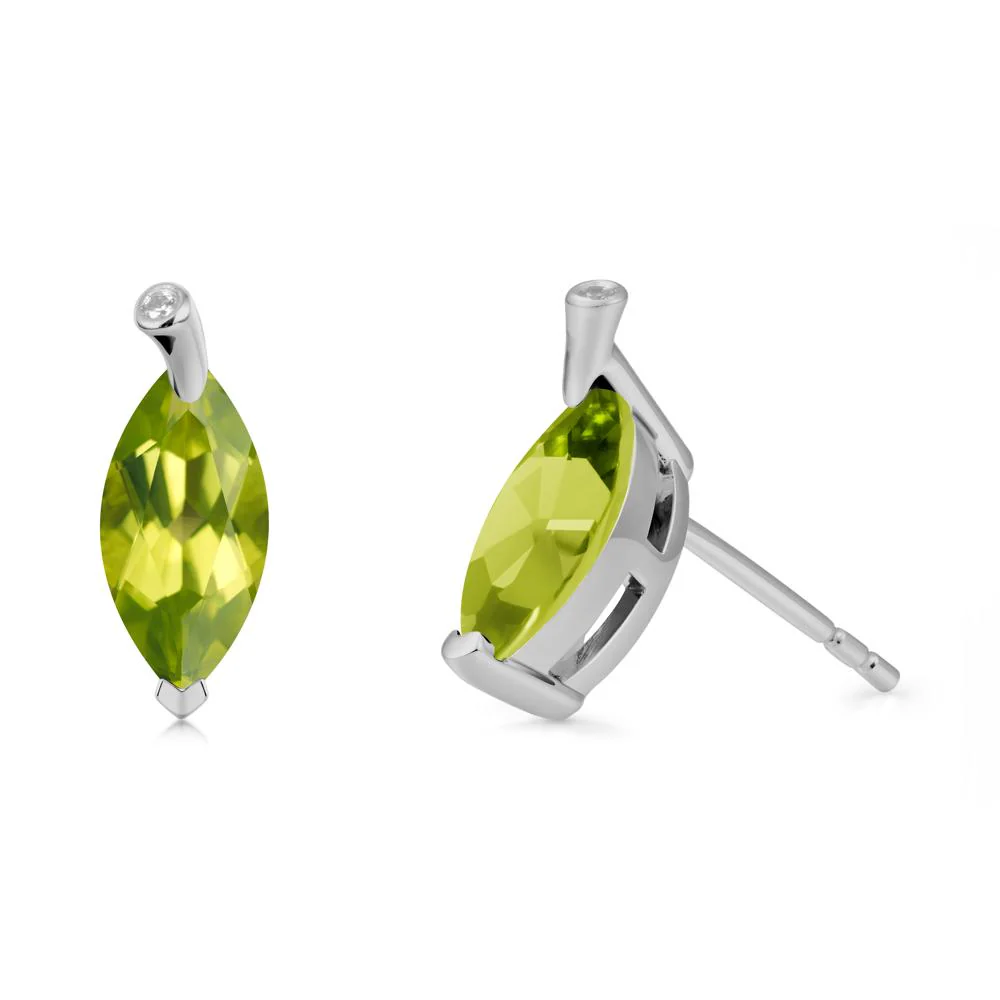 Leaf Inspired Marquise Shaped Peridot Earrings - Image 8