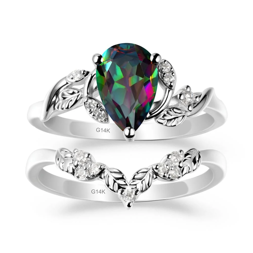 Leaf Inspired Mystic Topaz Bridal Set - Image 2