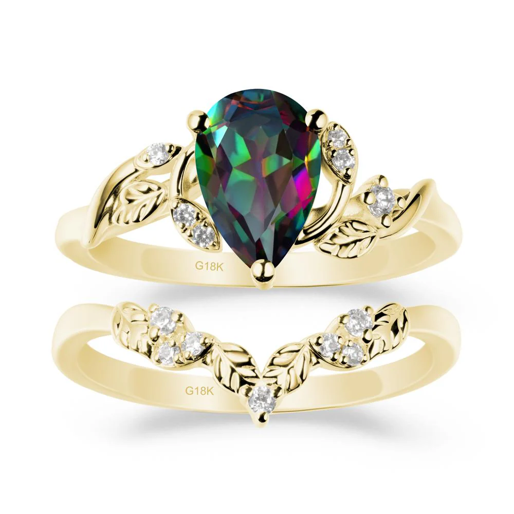 Leaf Inspired Mystic Topaz Bridal Set - Image 6