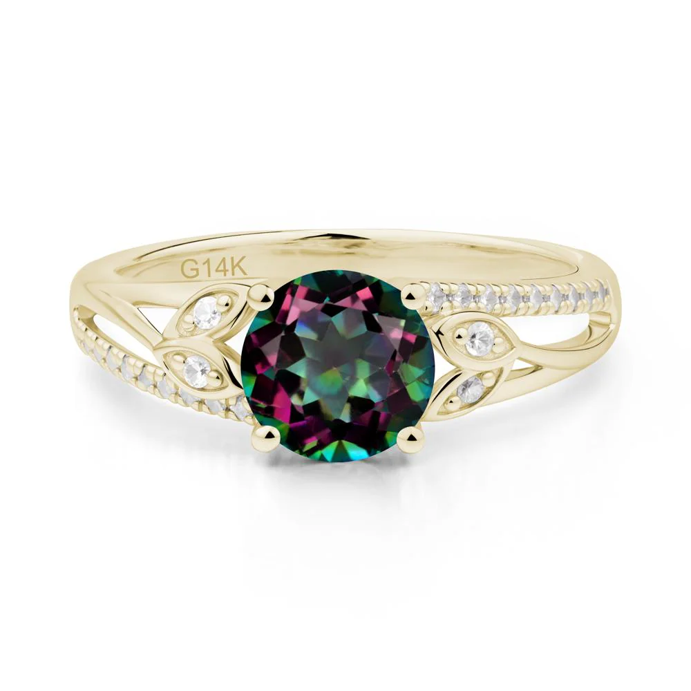 Leaf Inspired Mystic Topaz Engagement Ring - Image 2