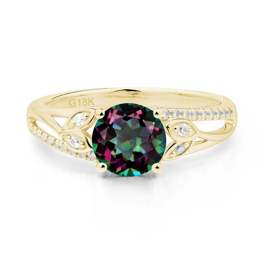 Leaf Inspired Mystic Topaz Engagement Ring - Image 8