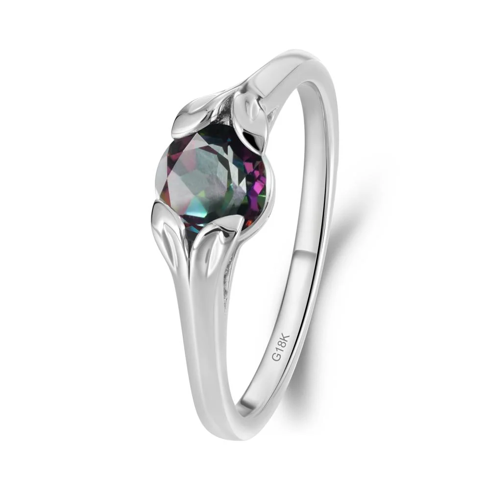 Leaf Inspired Mystic Topaz Promise Ring - Image 5
