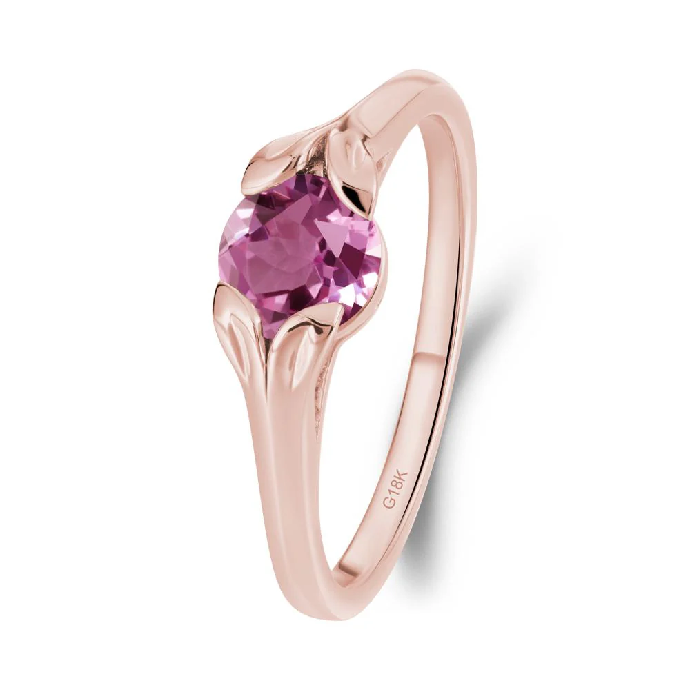 Leaf Inspired Pink Sapphire Engagement Ring - Image 2