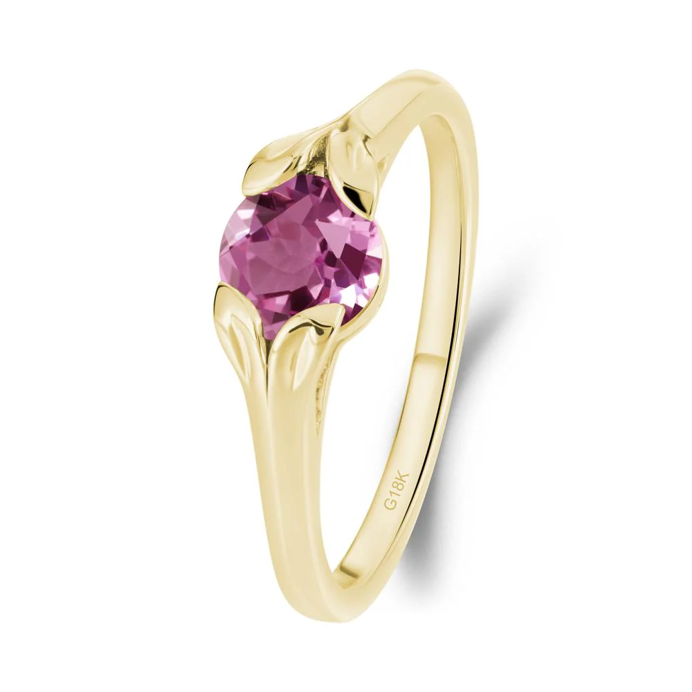 Leaf Inspired Pink Sapphire Engagement Ring - Image 5