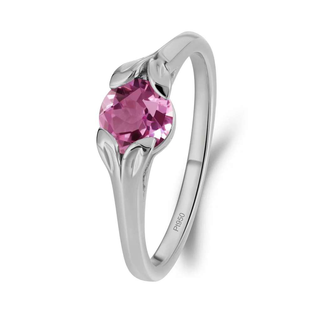 Leaf Inspired Pink Sapphire Engagement Ring - Image 6