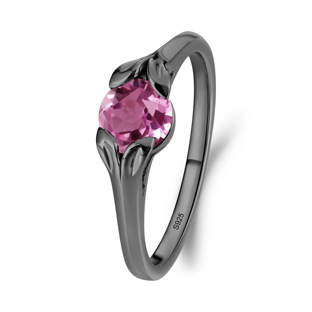 Leaf Inspired Pink Sapphire Engagement Ring - Image 7