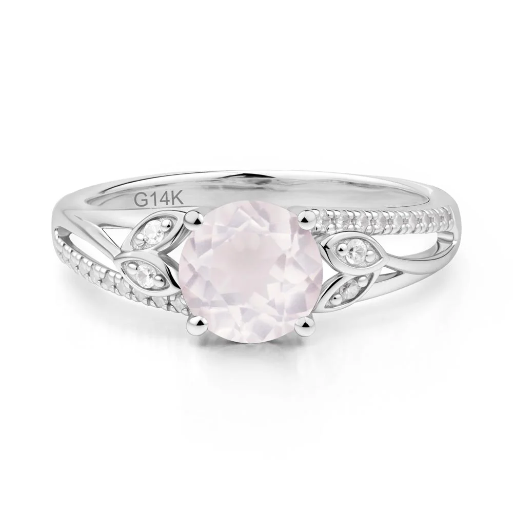 Leaf Inspired Rose Quartz Engagement Ring - Image 8