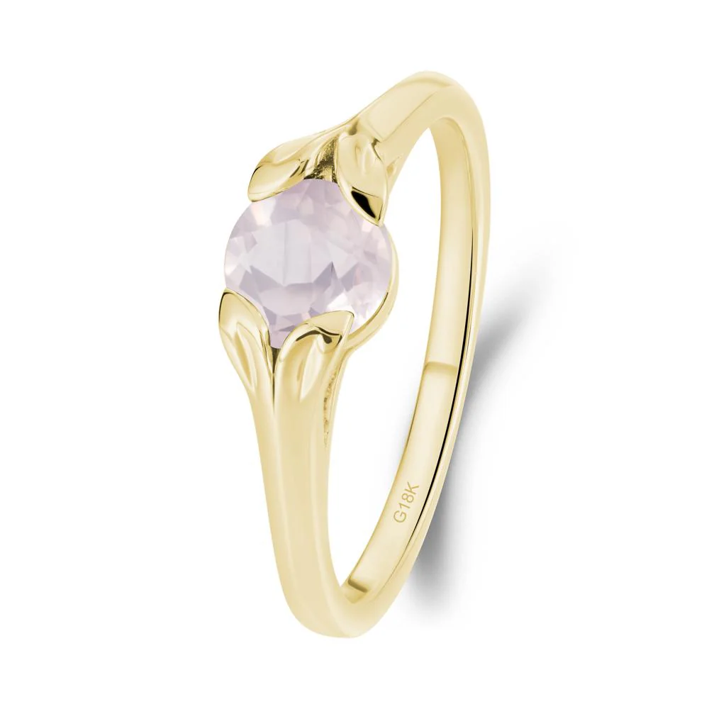 Leaf Inspired Rose Quartz Promise Ring - Image 9