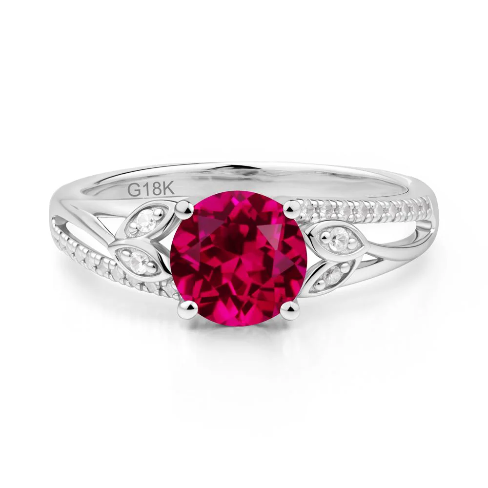Leaf Inspired Ruby Engagement Ring - Image 2