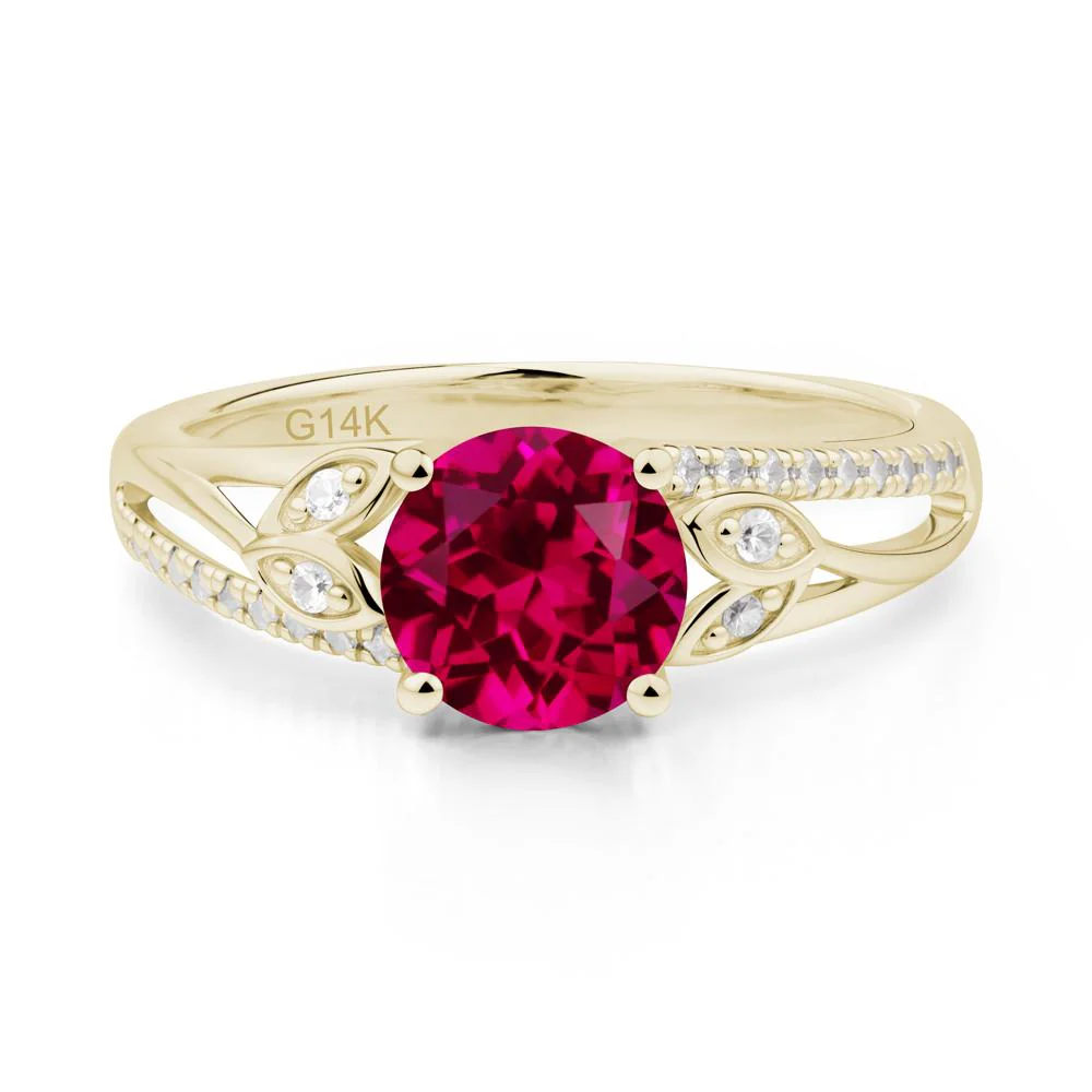 Leaf Inspired Ruby Engagement Ring - Image 3