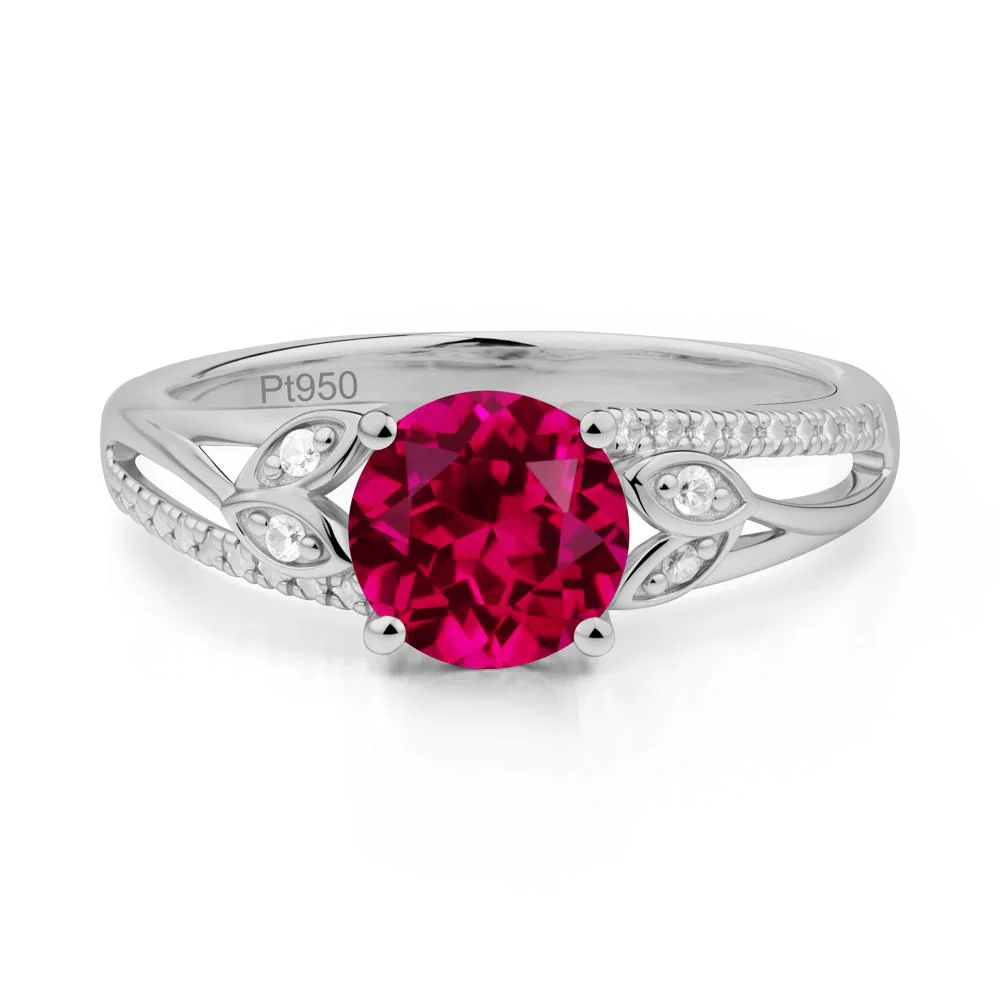 Leaf Inspired Ruby Engagement Ring - Image 4