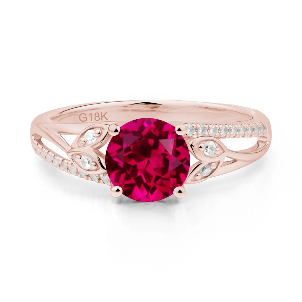 Leaf Inspired Ruby Engagement Ring - Image 5