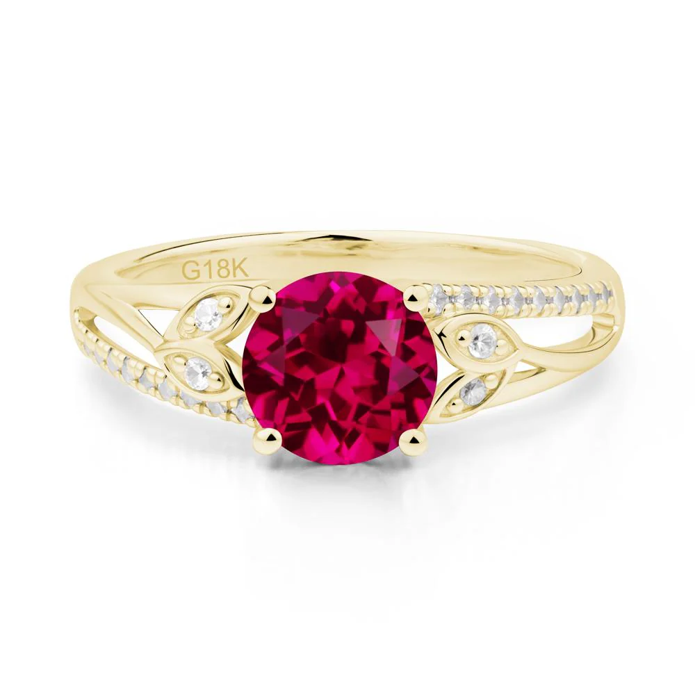 Leaf Inspired Ruby Engagement Ring - Image 7