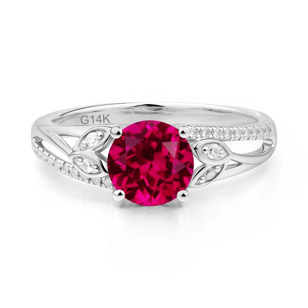 Leaf Inspired Ruby Engagement Ring - Image 9