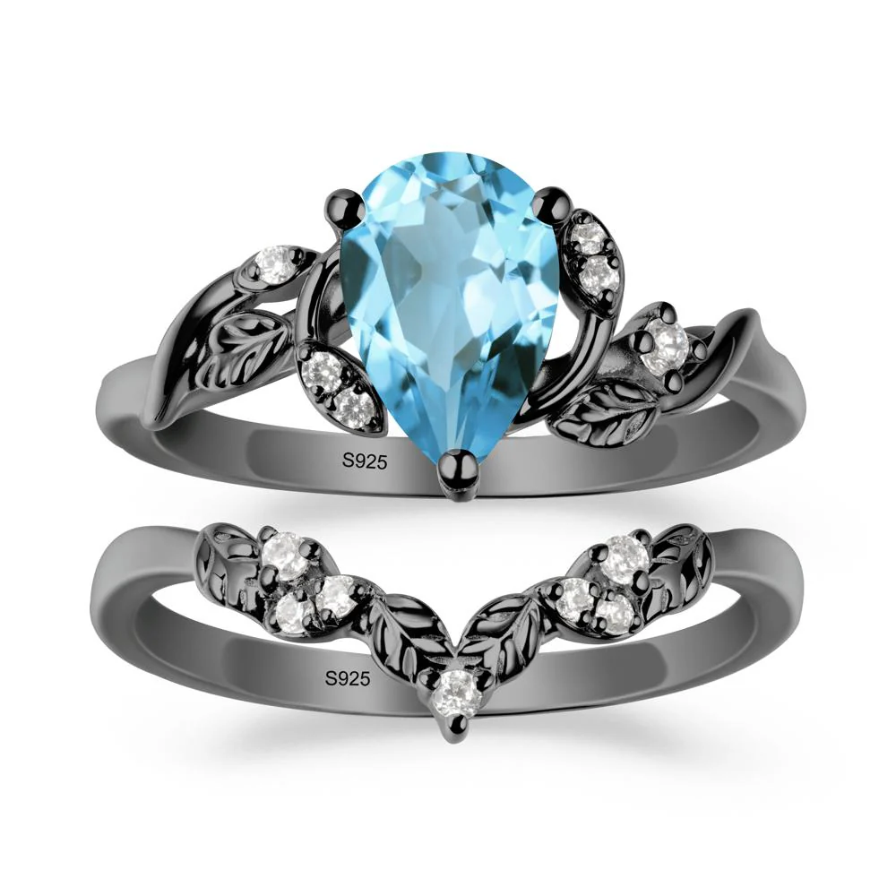 Leaf Inspired Swiss Blue Topaz Bridal Set - Image 7