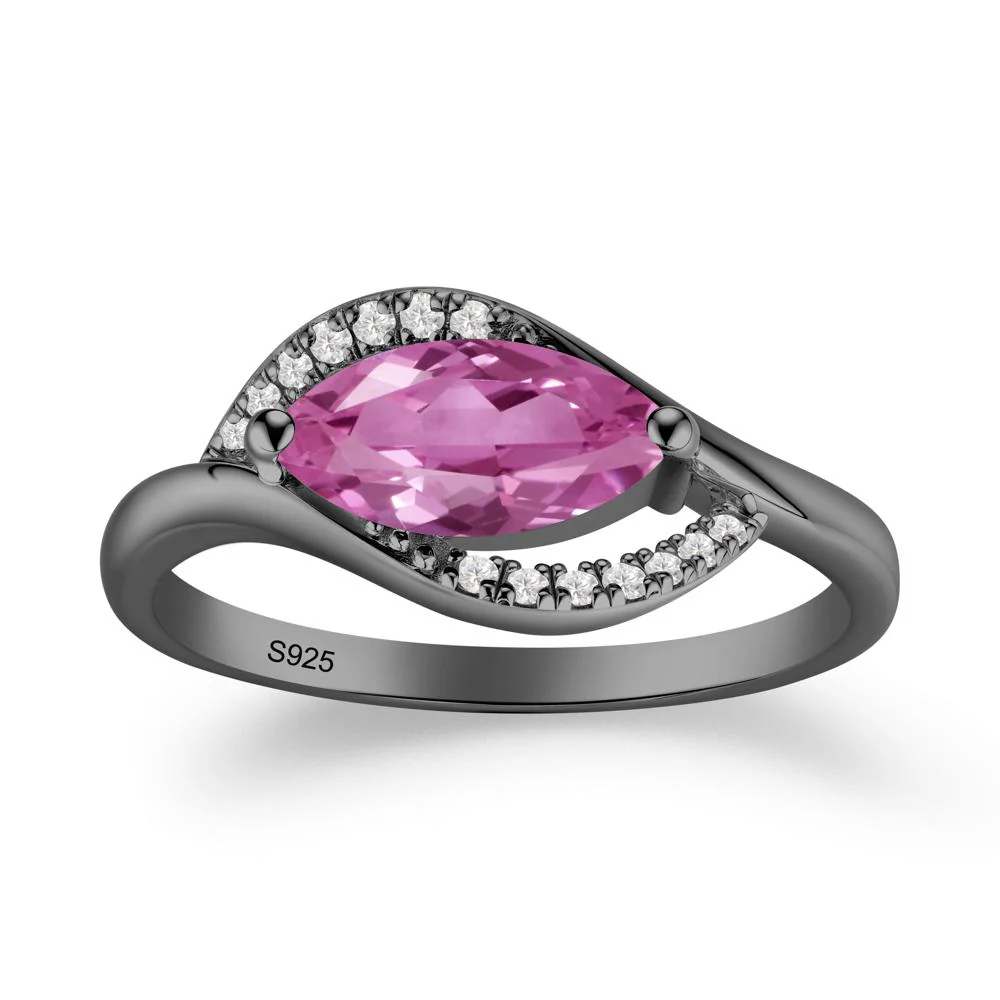 Leaf Pink Sapphire Bypass Ring