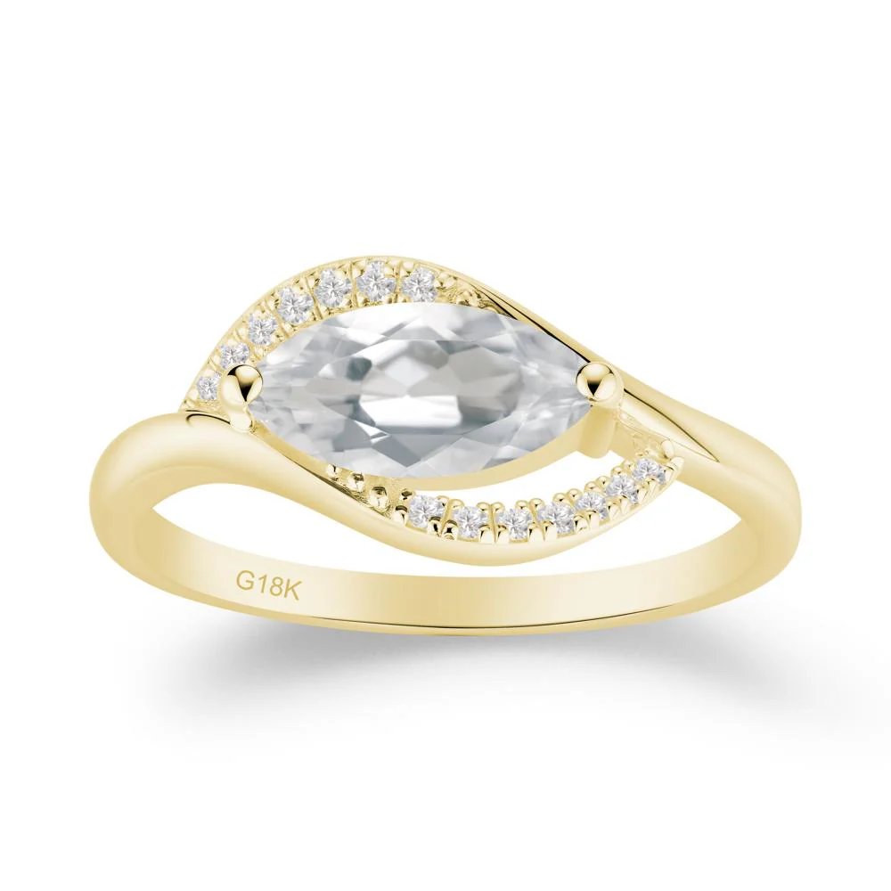 Leaf White Topaz Bypass Ring - Image 3