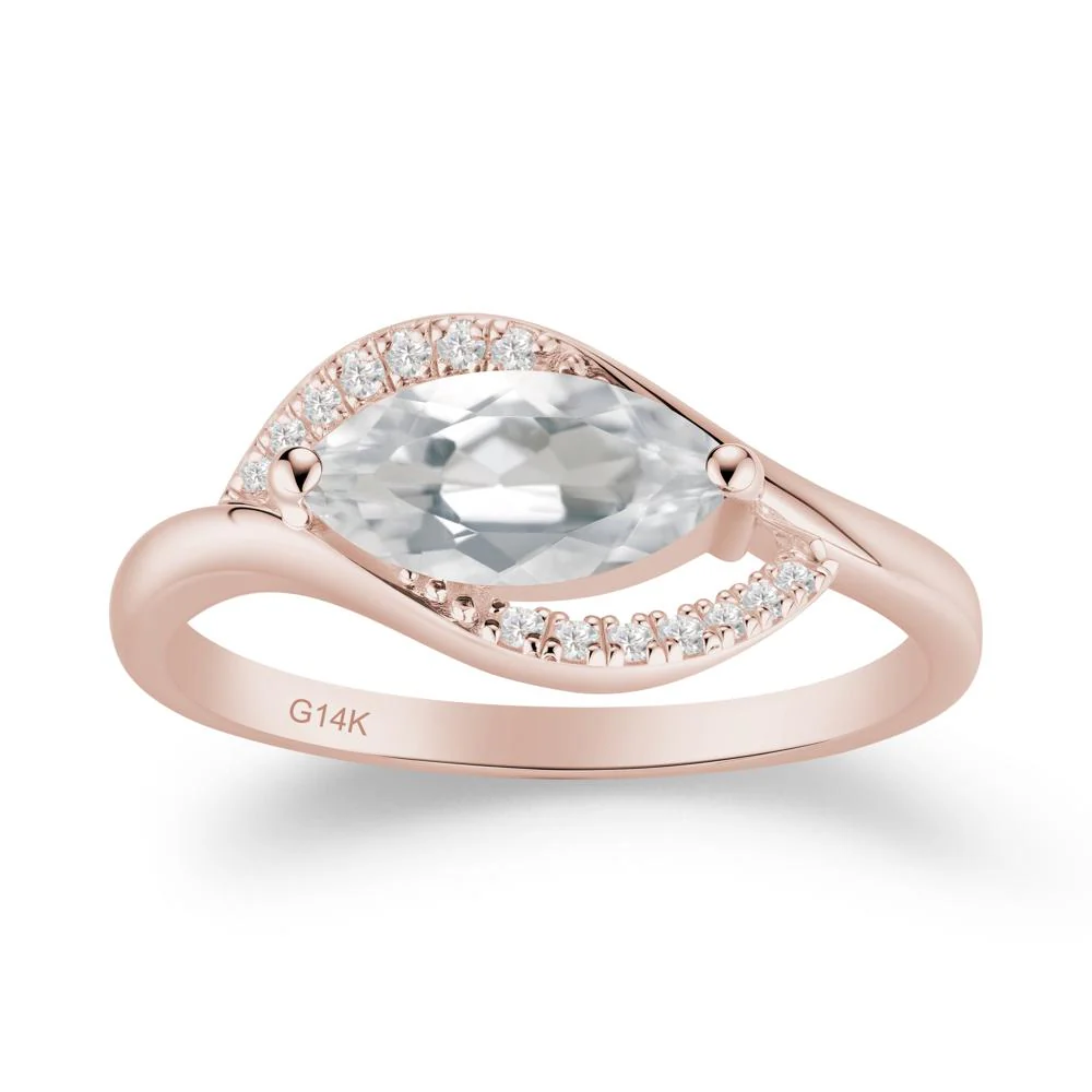 Leaf White Topaz Bypass Ring - Image 9