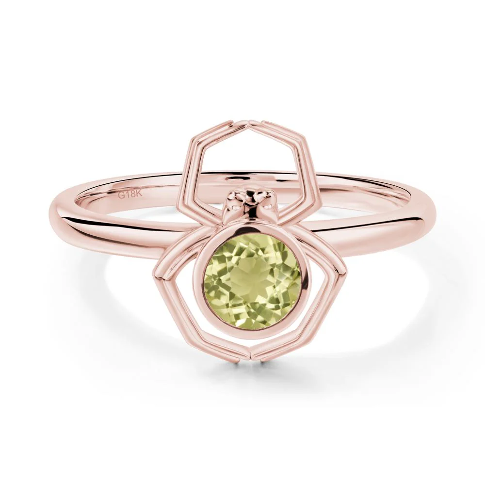 Lemon Quartz Bezel Set Spider Ring - Image 4