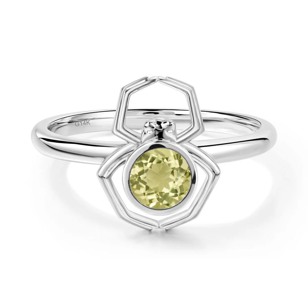 Lemon Quartz Bezel Set Spider Ring - Image 7