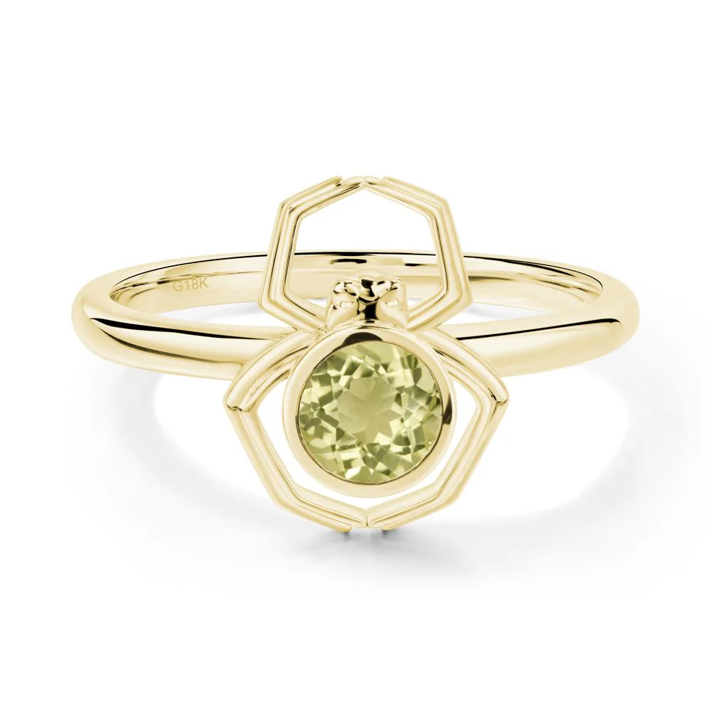 Lemon Quartz Bezel Set Spider Ring - Image 9