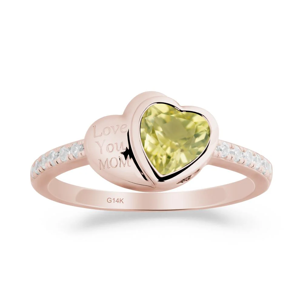 Lemon Quartz Double Heart Ring - Image 2