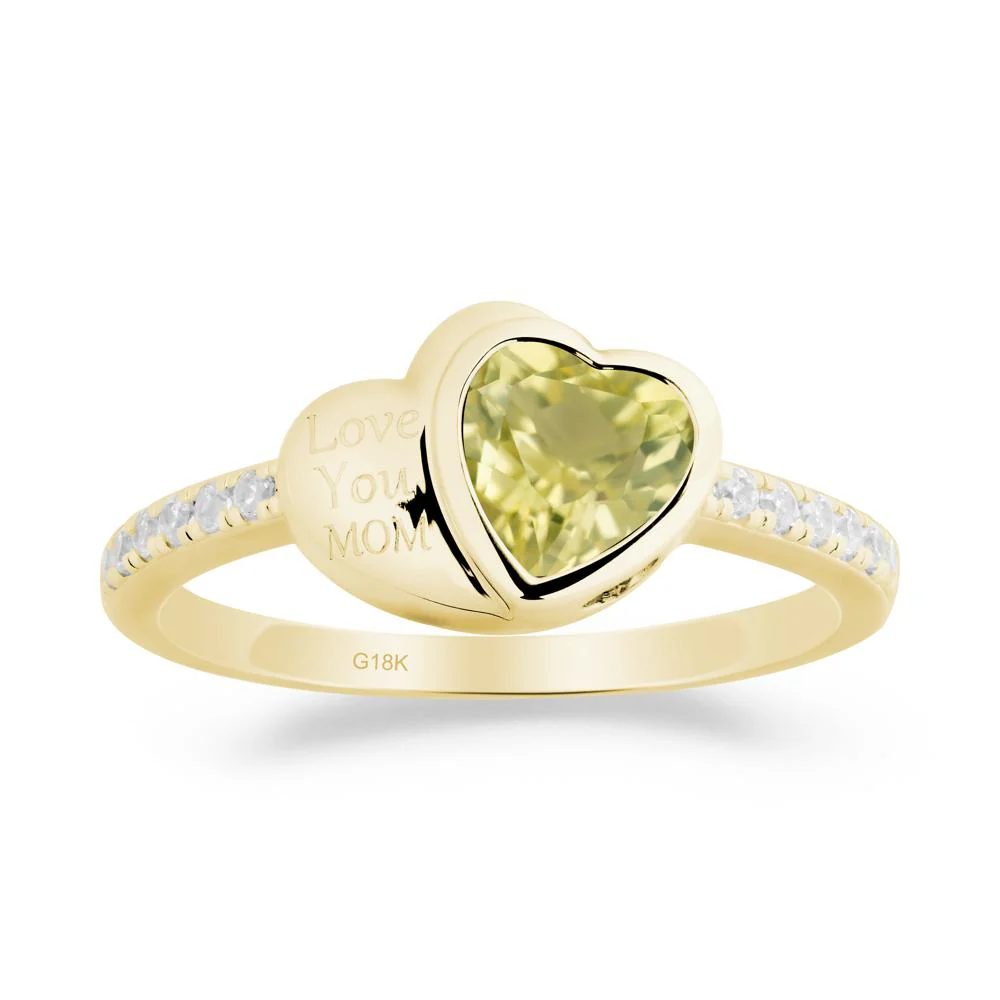 Lemon Quartz Double Heart Ring - Image 6