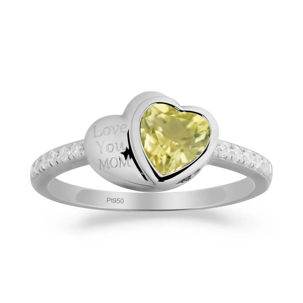 Lemon Quartz Double Heart Ring - Image 9