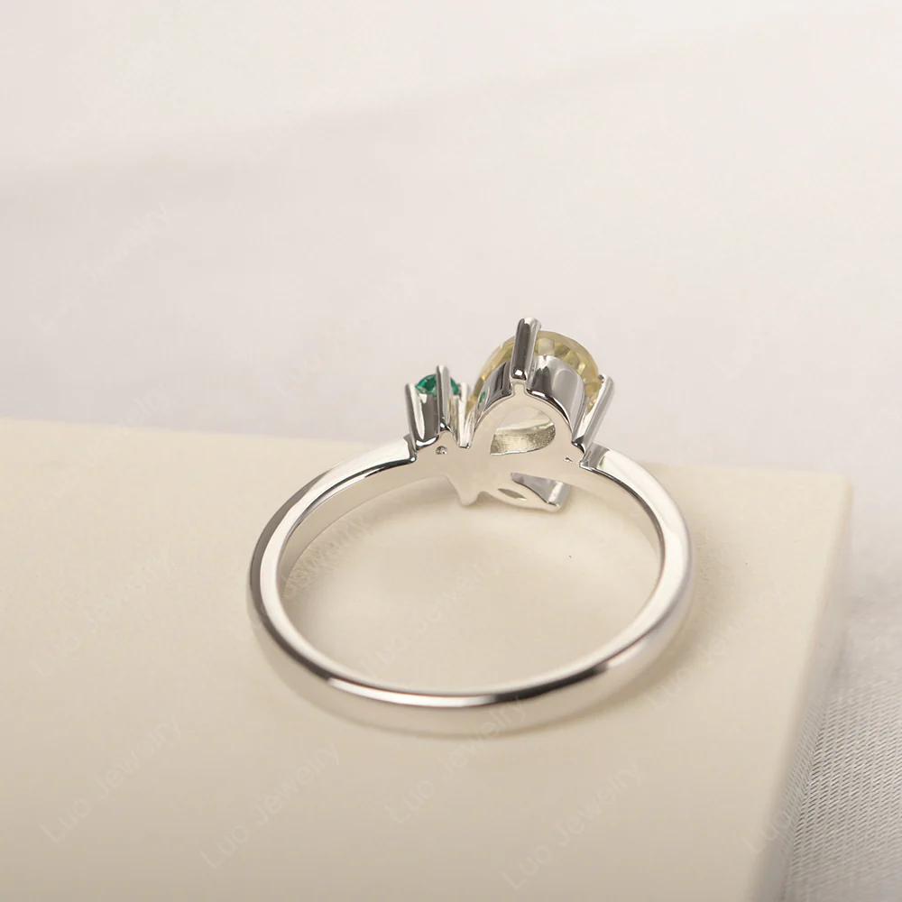 Lemon Quartz Bee Engagement Ring - Image 4