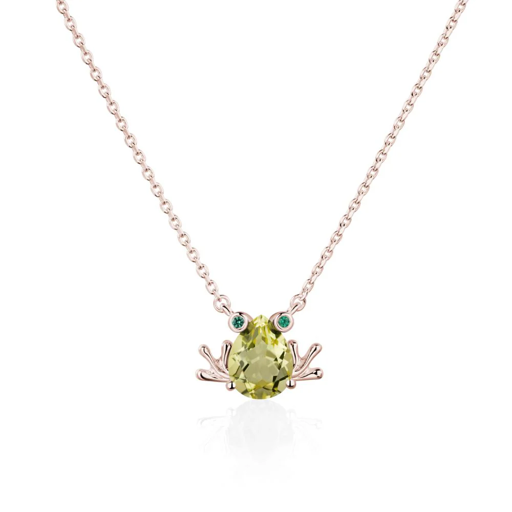 Lemon Quartz Frog Necklace - Image 5