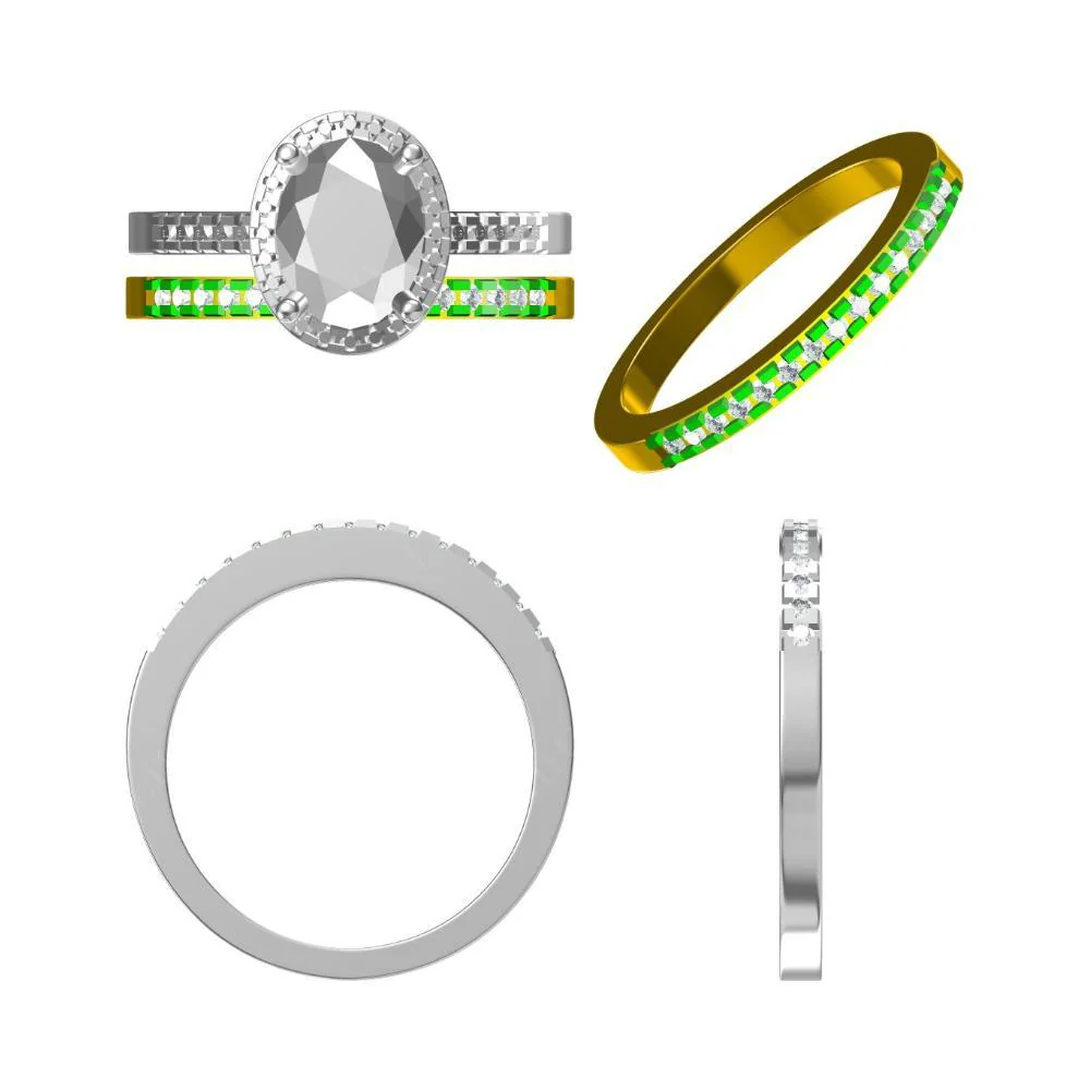 Oval Lemon Quartz Halo Ring - Image 10