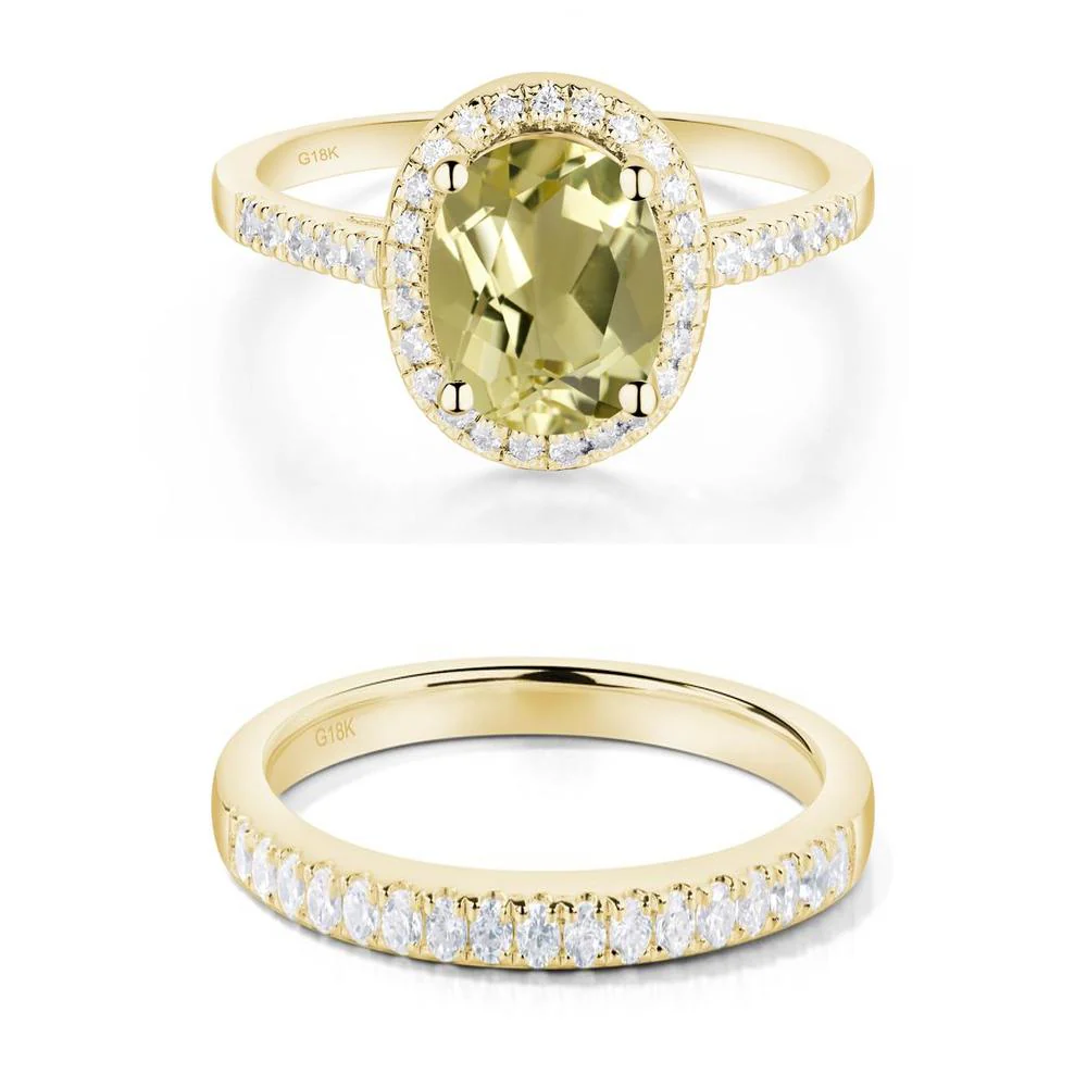 Oval Lemon Quartz Halo Ring - Image 21