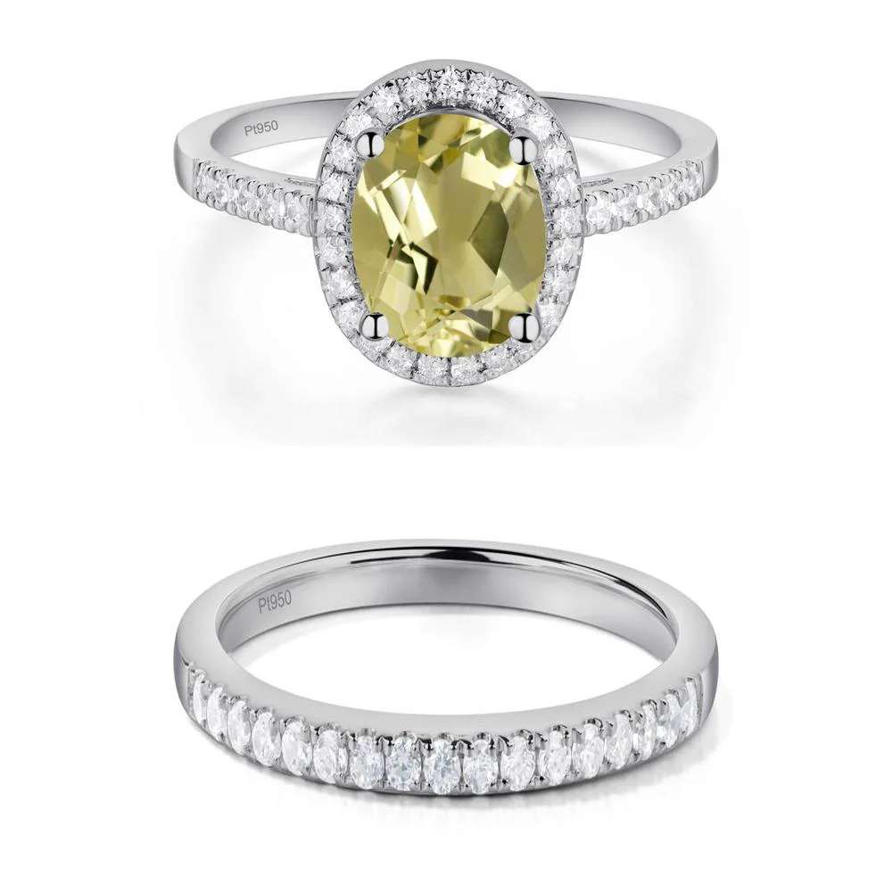 Oval Lemon Quartz Halo Ring - Image 25