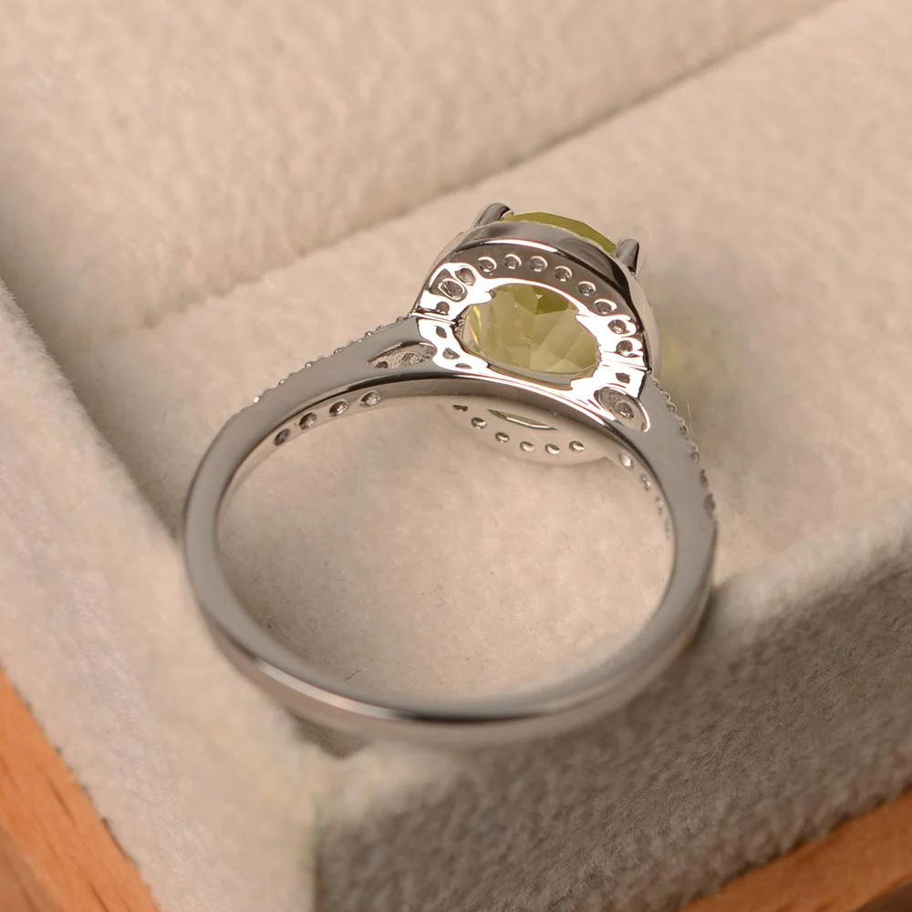 Oval Lemon Quartz Halo Ring - Image 31
