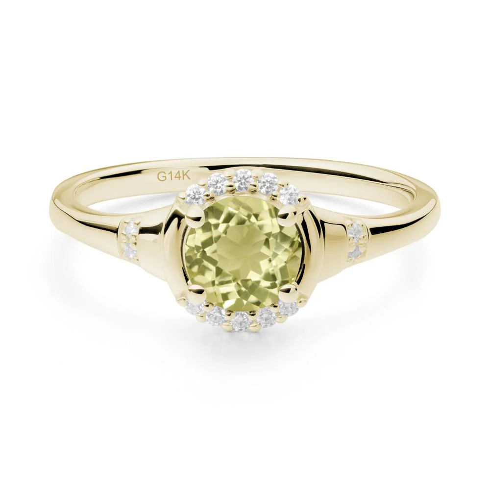 Lemon Quartz Halo Statement Ring - Image 3