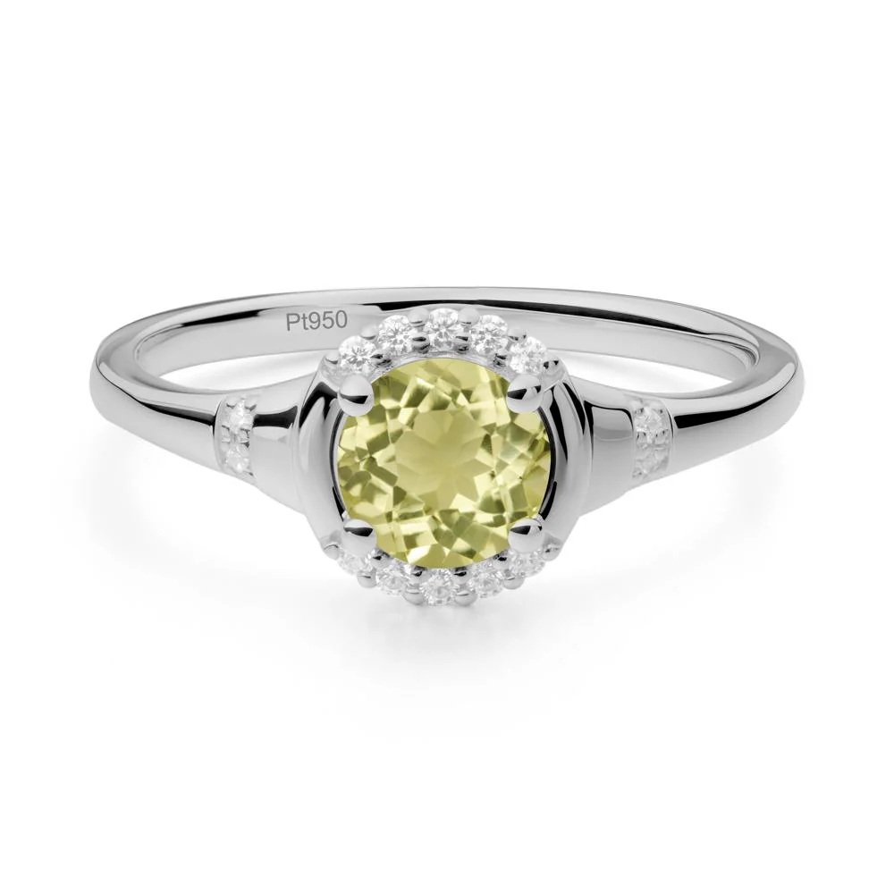 Lemon Quartz Halo Statement Ring - Image 7