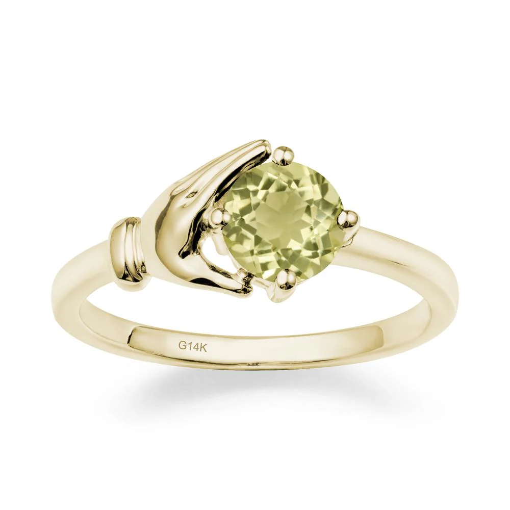Lemon Quartz Hand Shaped Ring - Image 4
