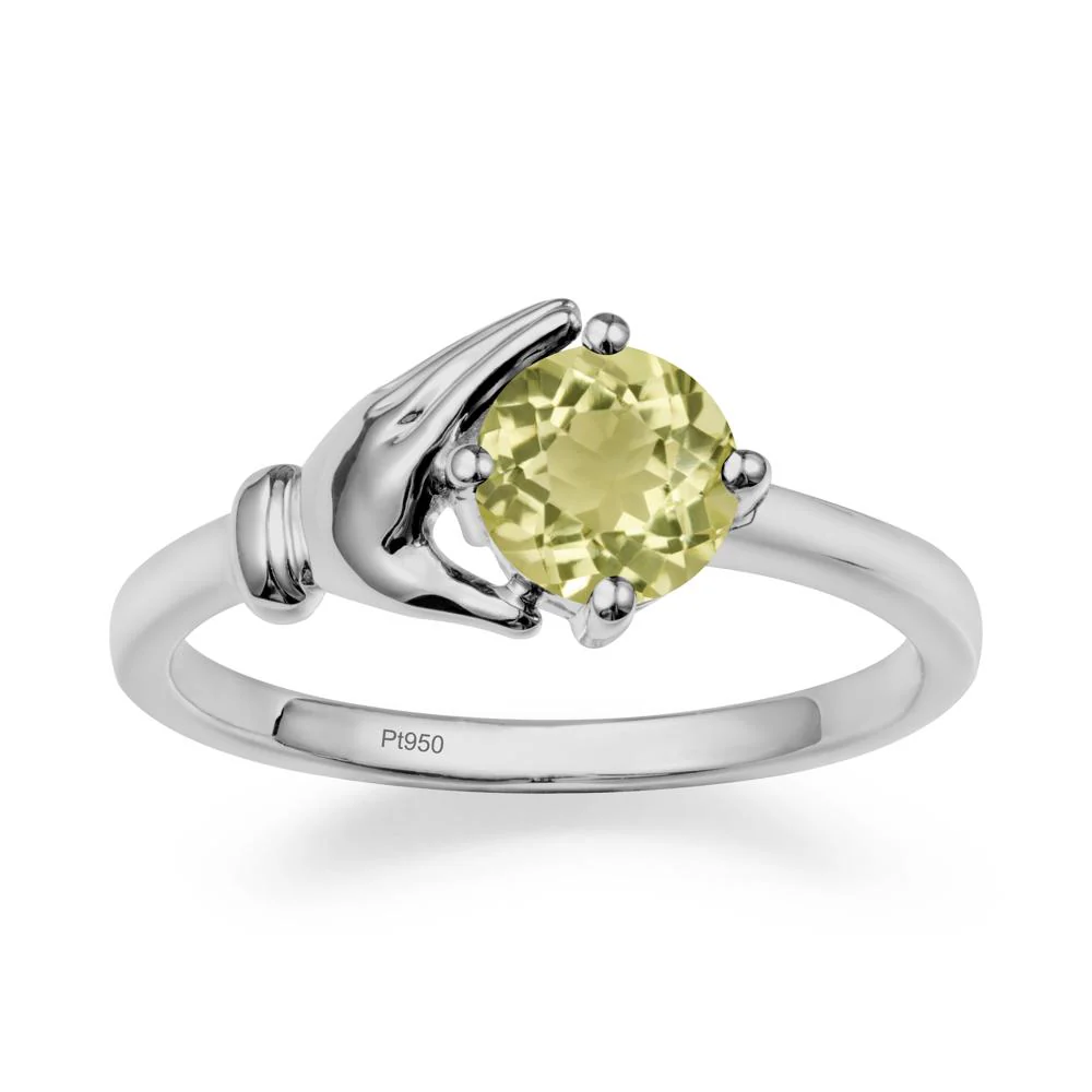 Lemon Quartz Hand Shaped Ring - Image 9