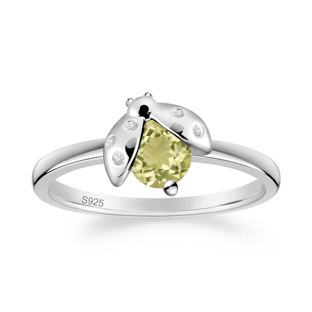 Lemon Quartz Ladybug Ring - Image 6