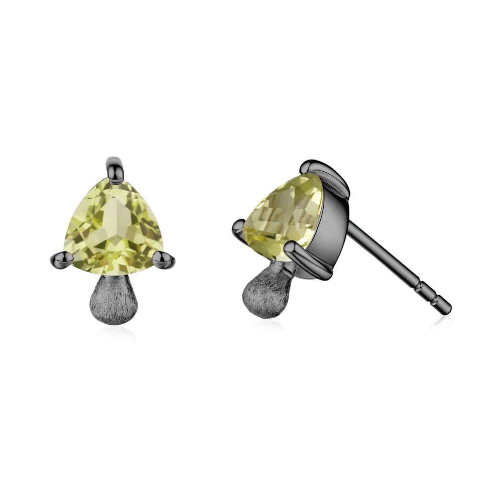 Lemon Quartz Mini Mushroom Stud Earrings - Image 3