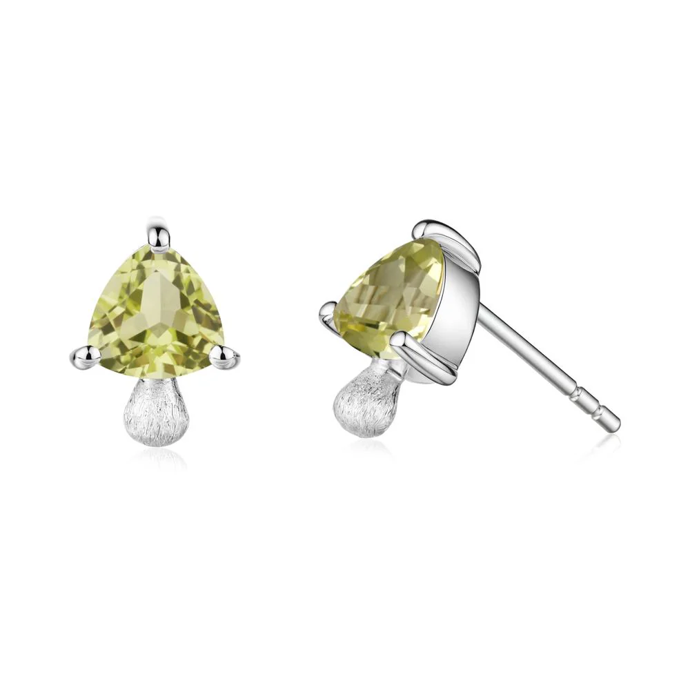 Lemon Quartz Mini Mushroom Stud Earrings - Image 4