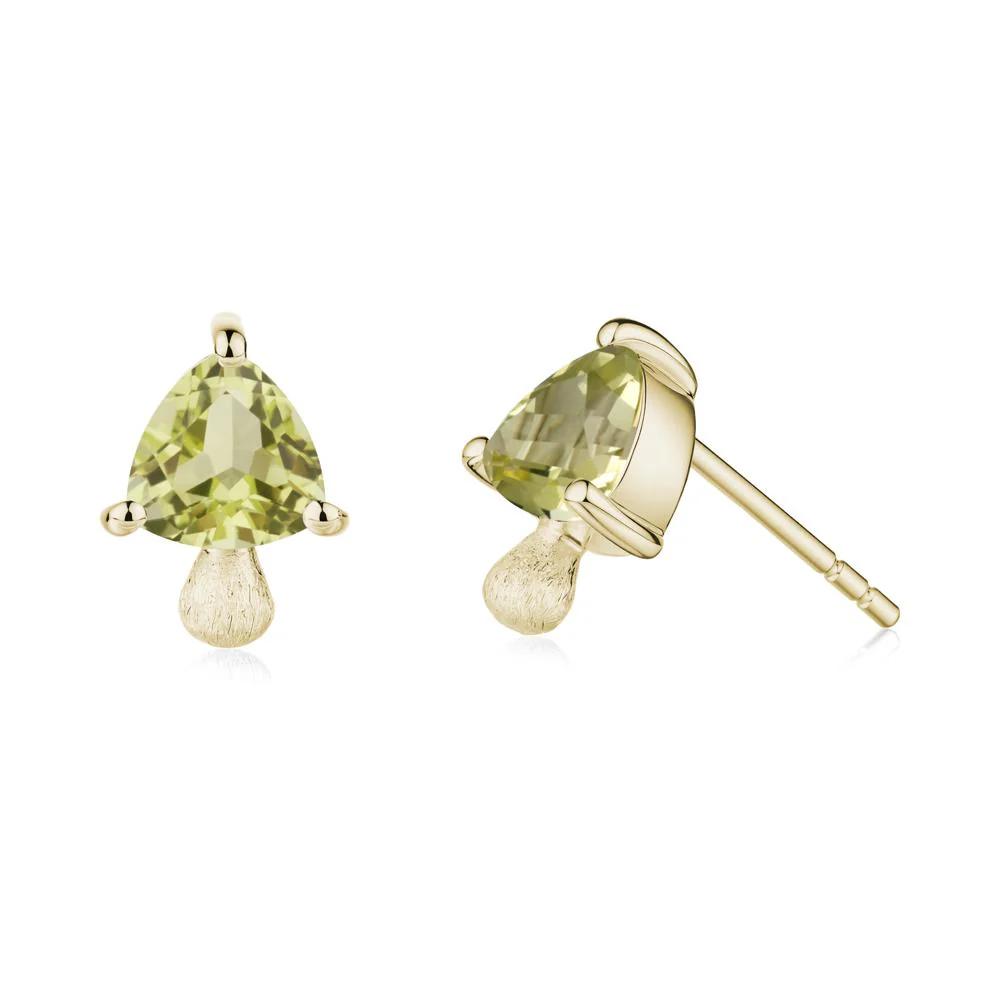Lemon Quartz Mini Mushroom Stud Earrings - Image 5