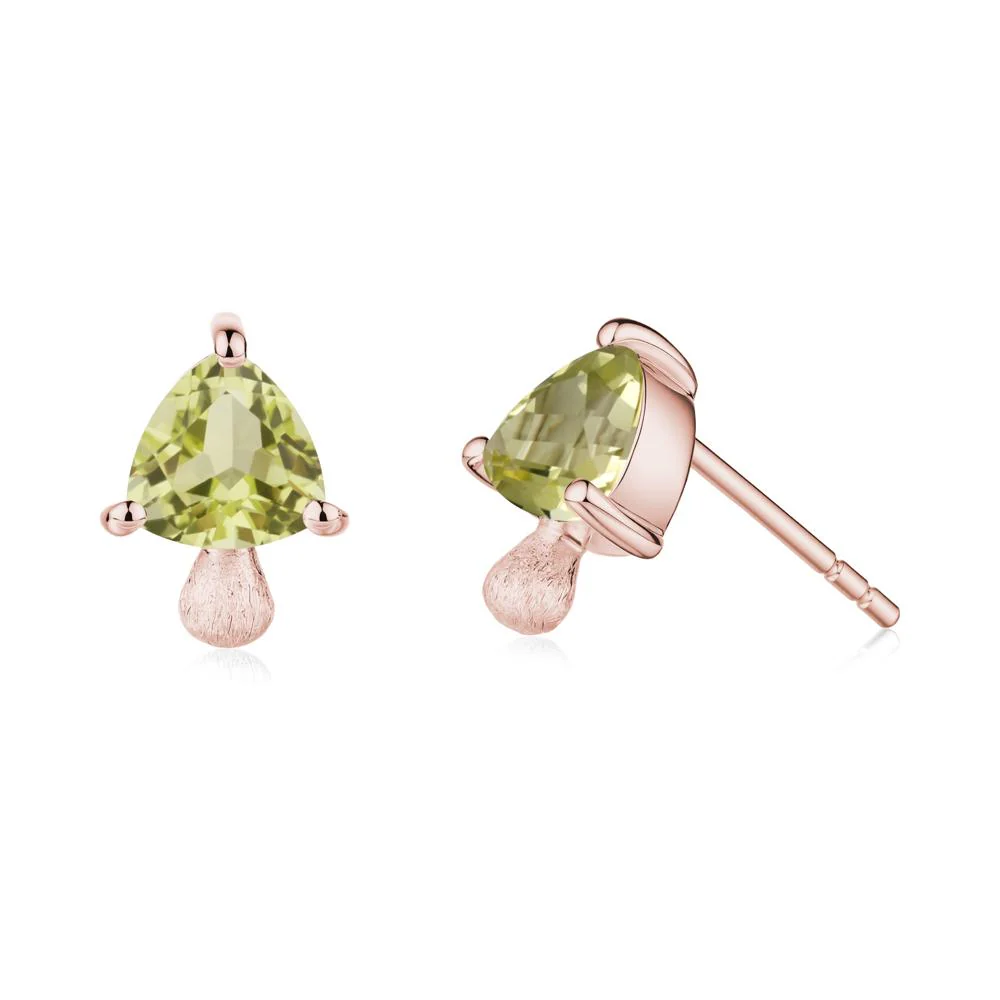Lemon Quartz Mini Mushroom Stud Earrings - Image 9