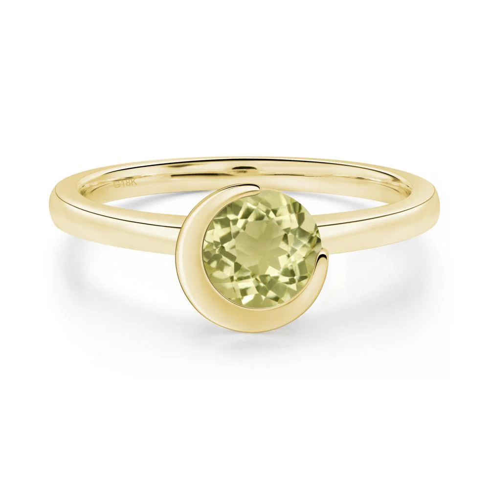 Lemon Quartz Moon Engagement Ring - Image 2