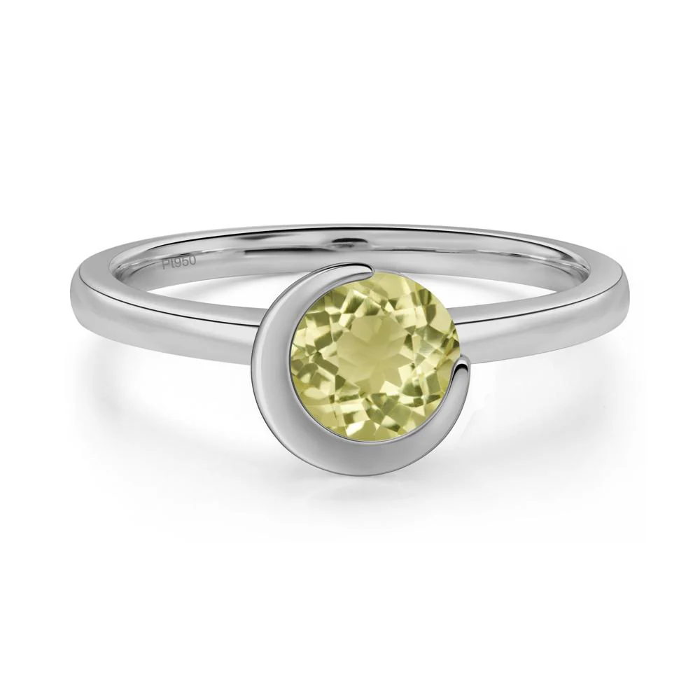 Lemon Quartz Moon Engagement Ring - Image 5