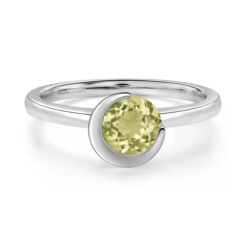Lemon Quartz Moon Engagement Ring - Image 8