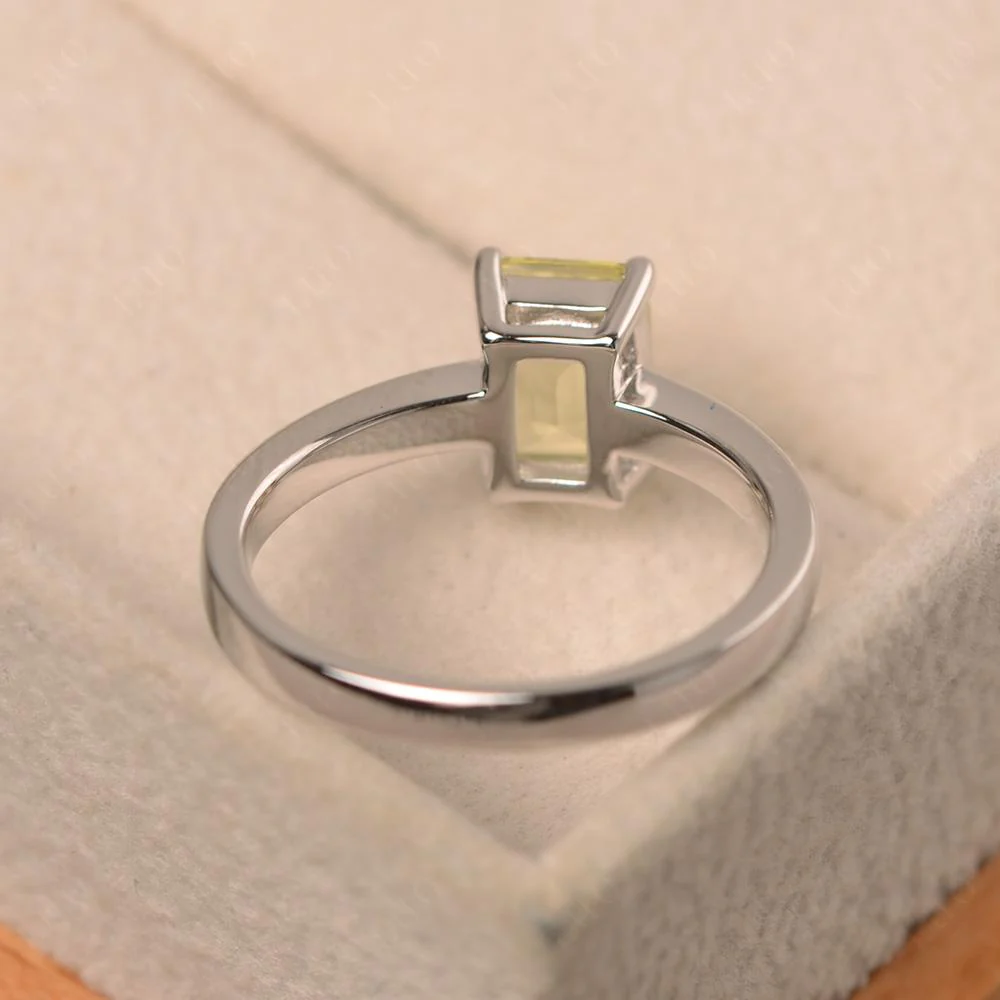 Lemon Quartz Plain Band Solitaire Engagement Ring - Image 31